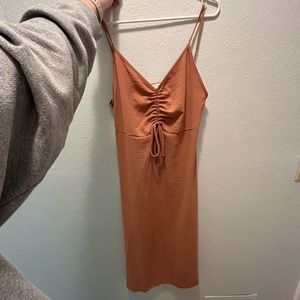 lovely burnt orange midi dress